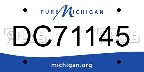 DC71145 Michigan License Plate