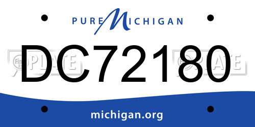 DC72180 Michigan License Plate