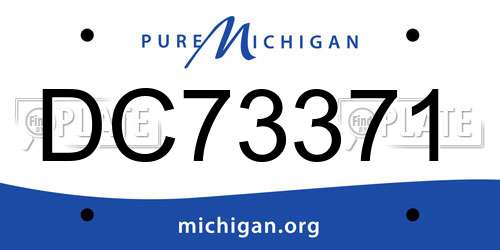 DC73371 Michigan License Plate