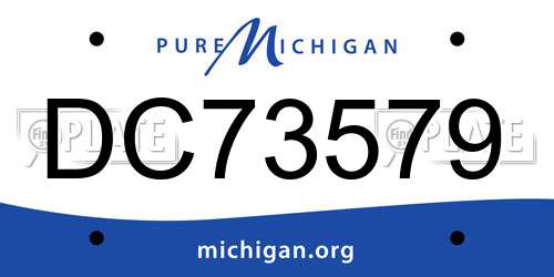 DC73579 Michigan License Plate
