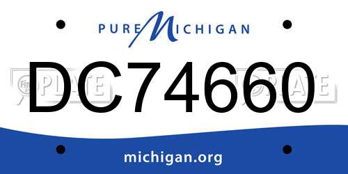 DC74660 Michigan License Plate