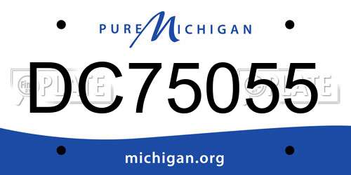 DC75055 Michigan License Plate
