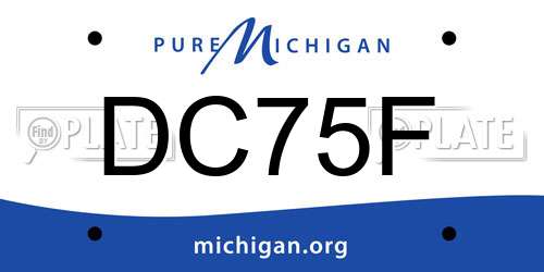 DC75F Michigan License Plate