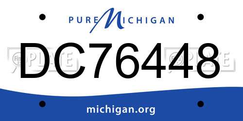 DC76448 Michigan License Plate