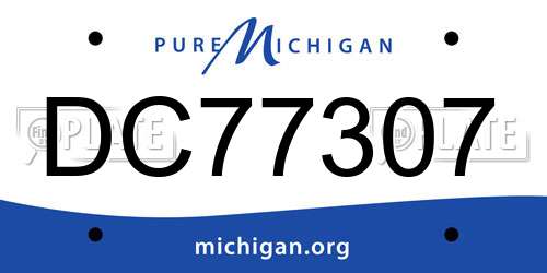 DC77307 Michigan License Plate