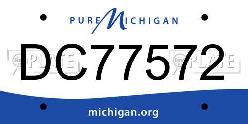 DC77572 Michigan License Plate