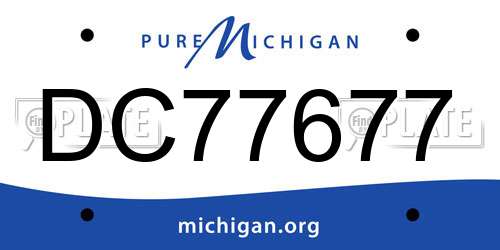 DC77677 Michigan License Plate