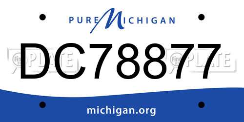 DC78877 Michigan License Plate
