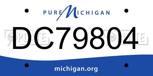 DC79804 Michigan License Plate