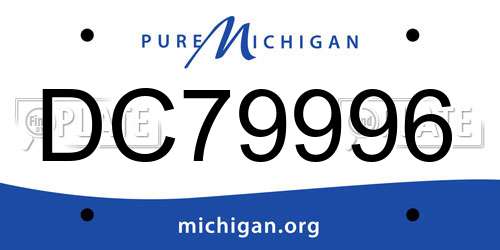DC79996 Michigan License Plate