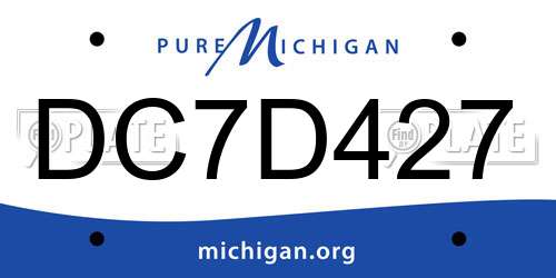 DC7D427 Michigan License Plate