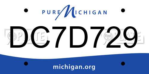 DC7D729 Michigan License Plate