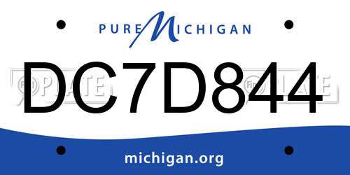 DC7D844 Michigan License Plate