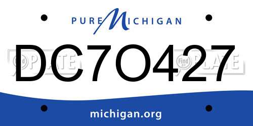 DC7O427 Michigan License Plate