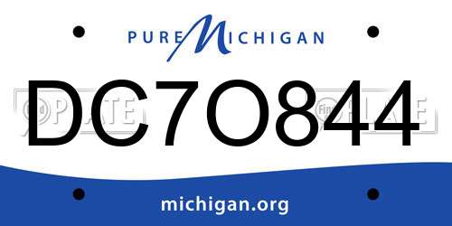 DC7O844 Michigan License Plate