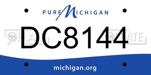 DC8144 Michigan License Plate