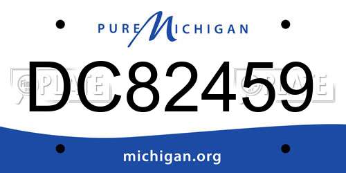 DC82459 Michigan License Plate