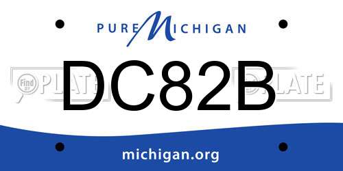 DC82B Michigan License Plate