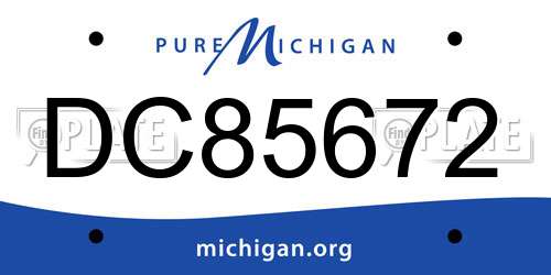 DC85672 Michigan License Plate