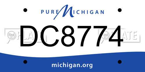 DC8774 Michigan License Plate