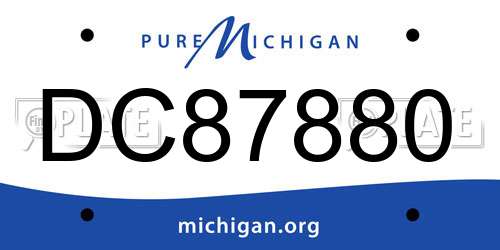 DC87880 Michigan License Plate