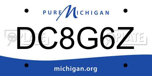 DC8G6Z Michigan License Plate