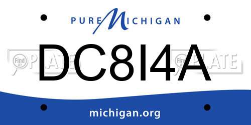 DC8I4A Michigan License Plate