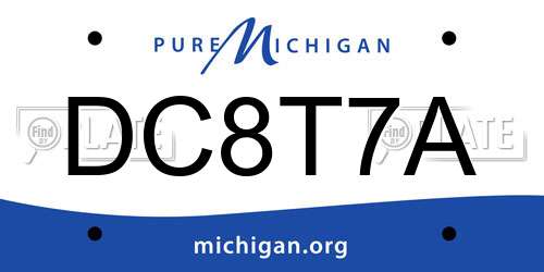 DC8T7A Michigan License Plate