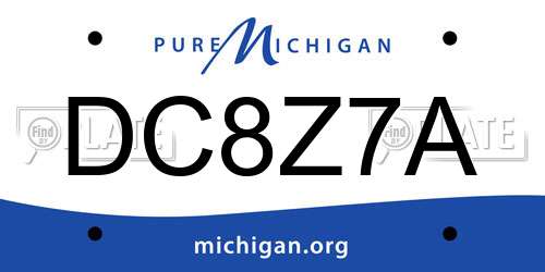 DC8Z7A Michigan License Plate