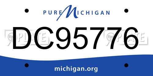 DC95776 Michigan License Plate