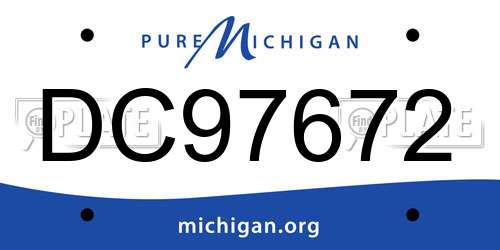 DC97672 Michigan License Plate