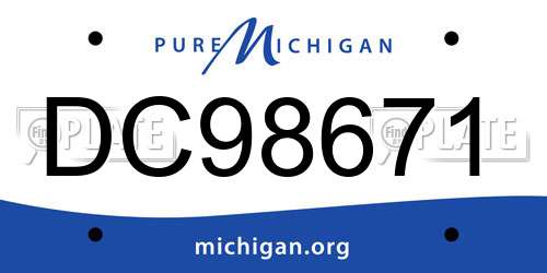 DC98671 Michigan License Plate