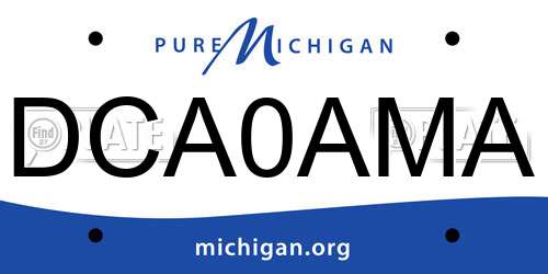 DCA0AMA Michigan License Plate