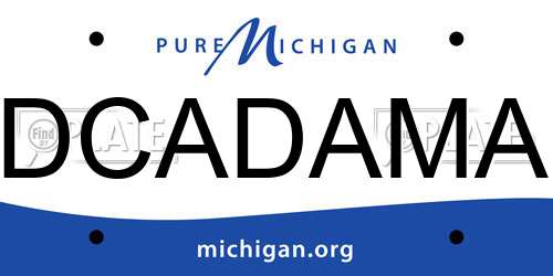DCADAMA Michigan License Plate