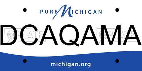 DCAQAMA Michigan License Plate