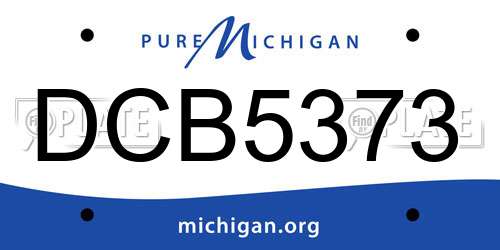 DCB5373 Michigan License Plate