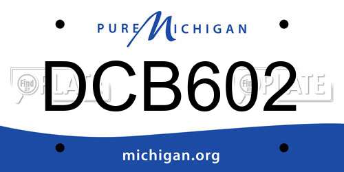 DCB602 Michigan License Plate