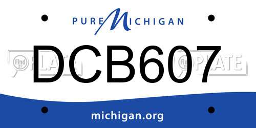 DCB607 Michigan License Plate