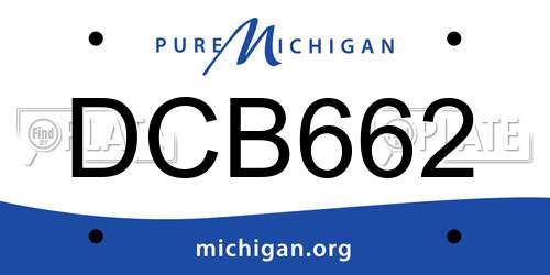 DCB662 Michigan License Plate