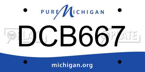 DCB667 Michigan License Plate