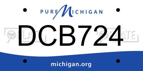 DCB724 Michigan License Plate
