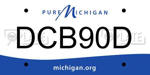 DCB90D Michigan License Plate