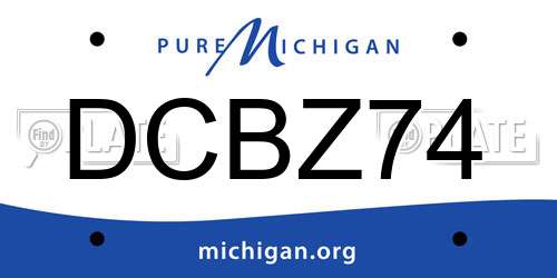 DCBZ74 Michigan License Plate