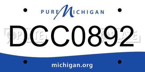 DCC0892 Michigan License Plate