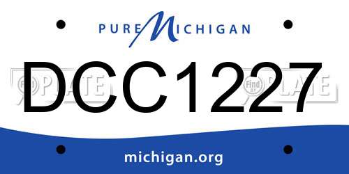 DCC1227 Michigan License Plate