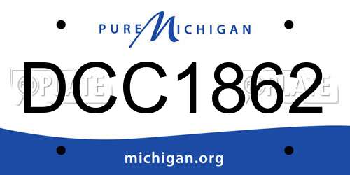 DCC1862 Michigan License Plate