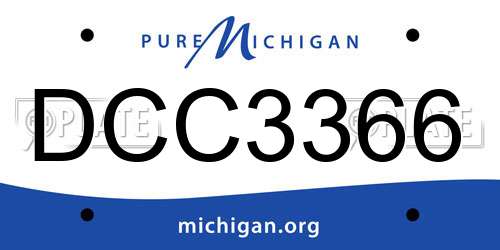 DCC3366 Michigan License Plate