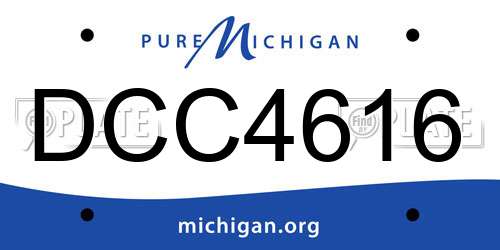 DCC4616 Michigan License Plate