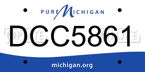 DCC5861 Michigan License Plate