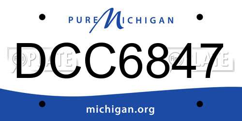 DCC6847 Michigan License Plate